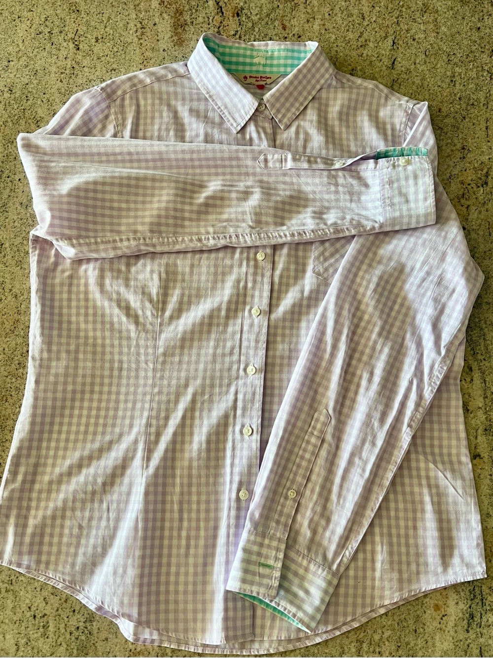 Brooks Brothers Lavender Check Long-Sleeve Button-Up Shirt